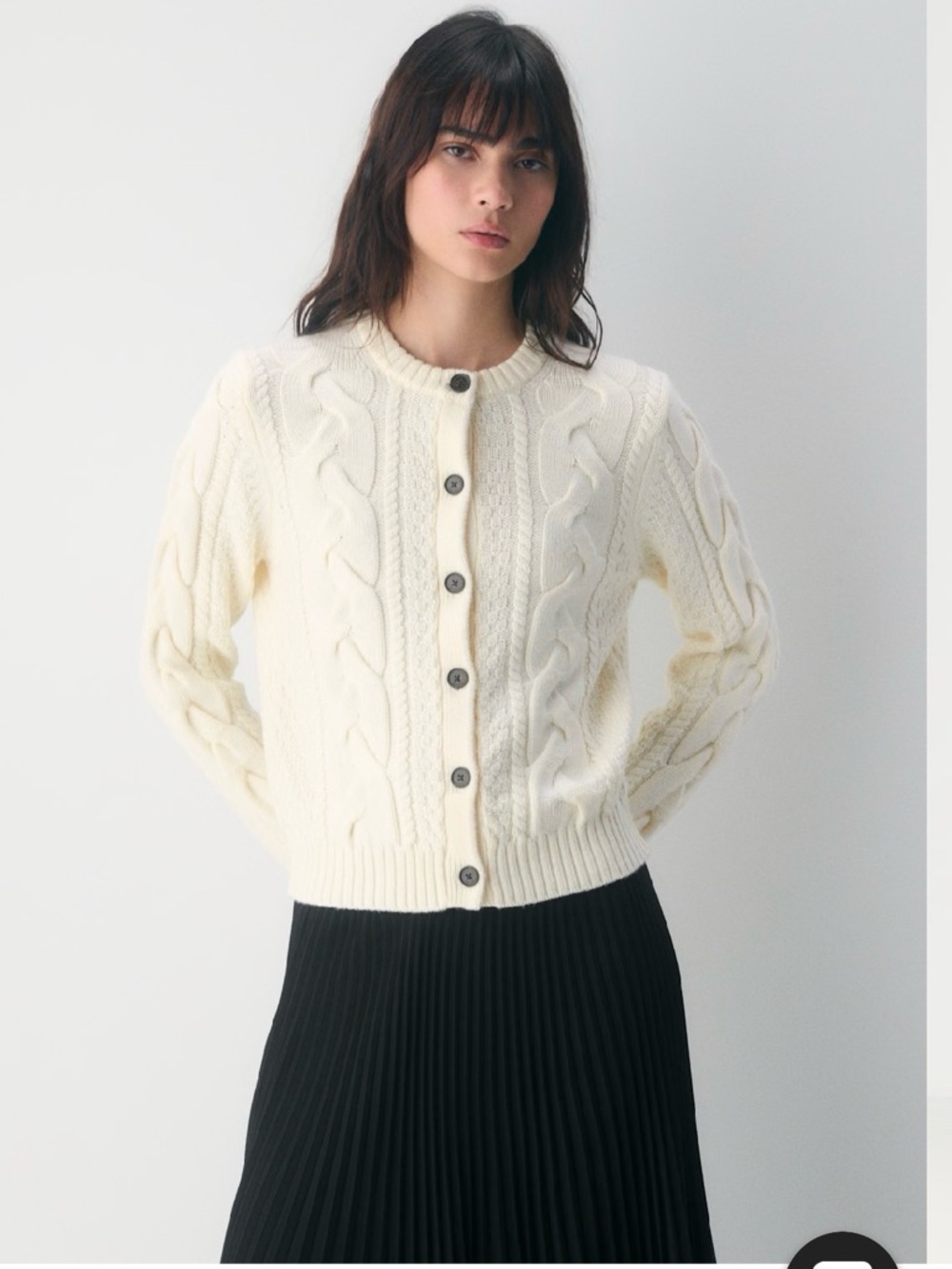 NWT Aritzia Heritage Knit Merino Wool Crew Cardigan Size L Sold Out Online